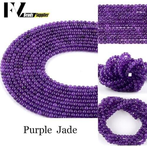 Natural Minerals Stones Purple Jades Round Beads for Jewelry Making 3mm Gem Spacer Beads Diy Women Men Bracelet Accessories