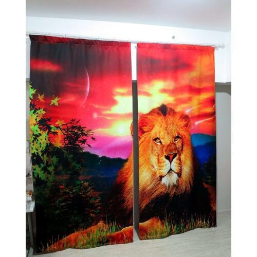 Luxury Blackout 3D Window Curtain Living Room office Bedroom Cortinas Drapes Rideaux Customized size Rainbow lion pillowcase