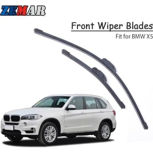 ZEMAR Windscreen Front Wiper Blades for BMW X5 E70 E53 F15 F85 Fit Hook/Side Pin/Push Button Arms 1999- 2016 2017 M Accessories