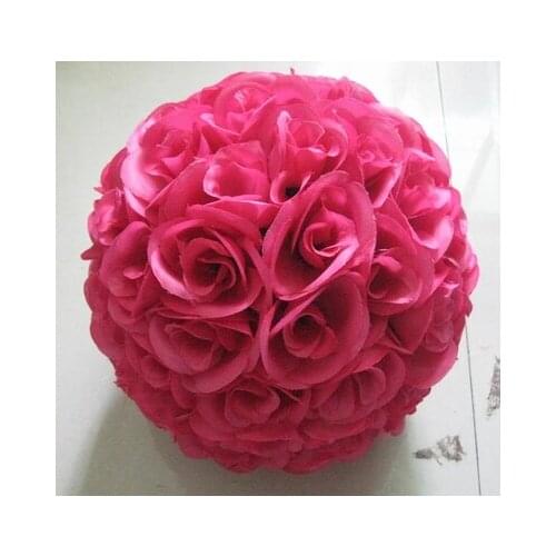 SPR 20cm silk flower wedding kissing flower ball optional-color-plum-plastic inner 15pcs/lot more size available