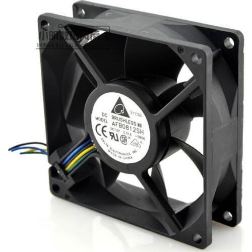 SSEA New cooling fan for Delta AFB0812SH PWM double ball bearing 80*80*25mm DC12V 0.51A 4-pin AFB0812SH-5B06