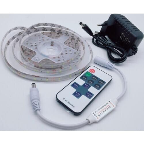 LED Under Cabinet Light White/Warm White Dimmable LED lamp Strip with RF Dimmer 60leds/m Flexible LED tape kitchen closet light