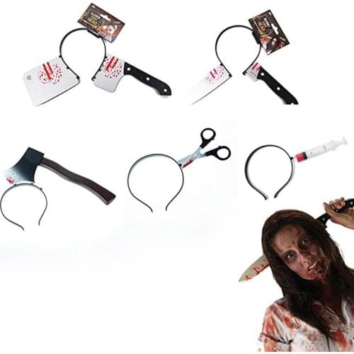 Horror Headband Halloween Decoration Horror Knife Halloween Accessories Props Halloween Party Supplies Event Party Decoration