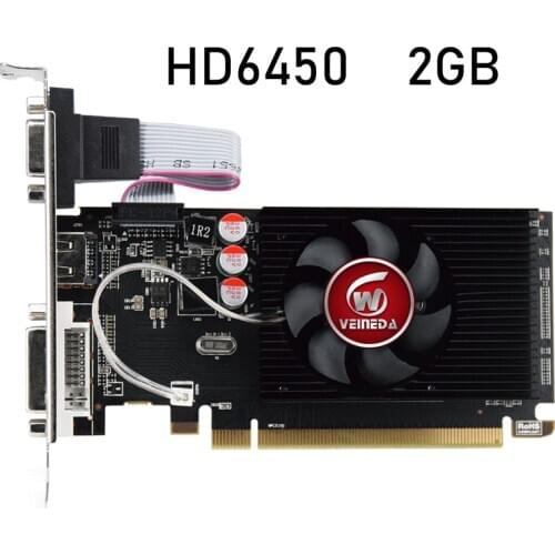 HD6450 GPU Veineda Desktop Graphics Cards hd6450 2GB DDR3 Graphic Video Card PCI Express For ATI Radeon Gaming