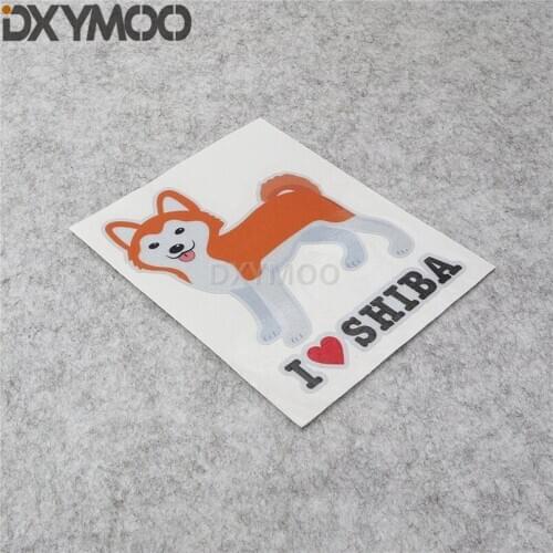 Car Styling Vinyl Tape Cute Pet Dog I LOVE SHIBA INU Family Friend Auto Body Window Sticker Decal Reflective