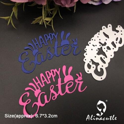 Die Cut Metal die Cutting die Happy Easter Rabbit DIY Scrapbooking Paper Craft Card Art Cutter Alinacraft