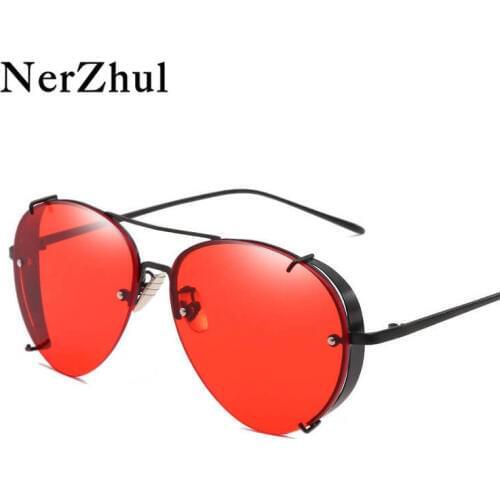 NerZhul Rivet Steampunk Sunglasses Man Punk Steam Punk Lunette De Soleil Femme Retro Ladies Person Sunglasses Women 2018