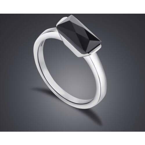 Fashion 100% 925 Sterling Silver Petals of Love Sweet Clover black CZ Finger Rings for Women Engagement Jewelry S925 Gift