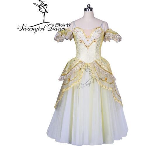 Gold court romantic ballet tutu dress professonal tutu dress girls ballerina dress women BT8902