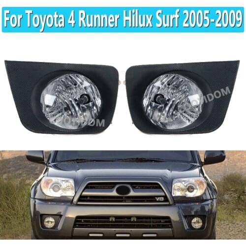 1Set Additional Front Fog Lamp For Toyota 4 Runner Hilux Surf 2005-2009 Anti-Fog Reflector Light With Wires Harness Switch