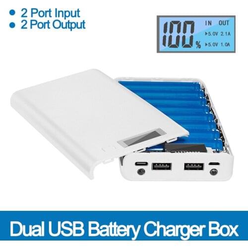 10*18650 PD QC 3.0 Quick Charge Battery Holder Box Welding Free 4/8*18650 Battery Storage Box Dual USB Power Bank Case DIY Case