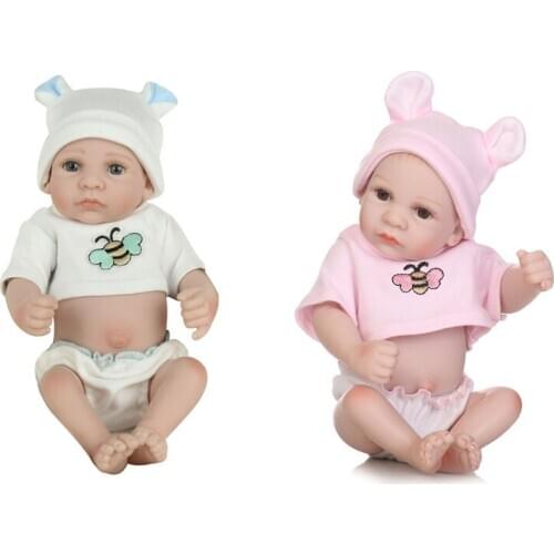 10 Inch Looking Lifelike Realistic Baby Silicone Newborn Care Soft Body Toy for Children and the Elderly Xmas Gift