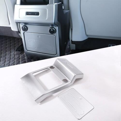 2 Pcs ABS Matte Chrome Armrest Box Rear AC Outlet Vent Cover Trim For Land Rover Discovery 5 HSE LR5 2017 Car Accessories