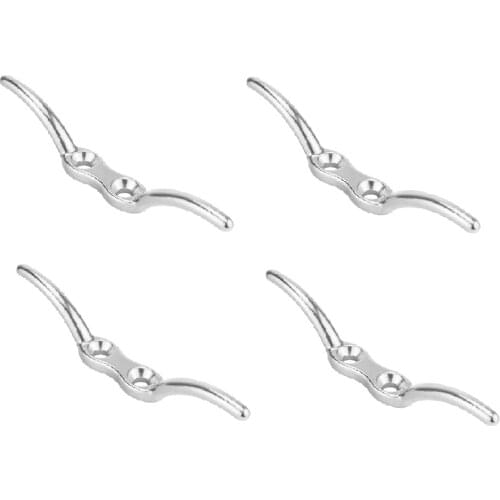 4x Stainless Steel Flagpole Rope Cleat Hook 110mm Boat Mooring Accessories