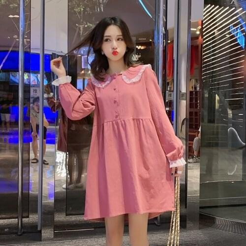 5861# Maternity Clothing Button Open Loose Stylish A Line Dress for Pregnant Women Pregnancy Nursing Dress