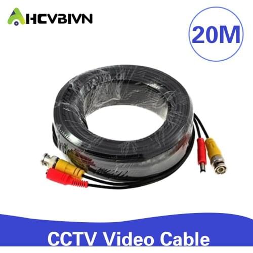 65ft(20m) BNC Video Power Siamese Cable for Surveillance CCTV Camera Accessories DVR Kit