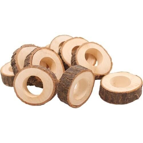 7 pcs christmas napkin rings Creative Wooden Napkins Holders Buckle Party Supplies for Wedding Dinner Banquet Craft Table Decor