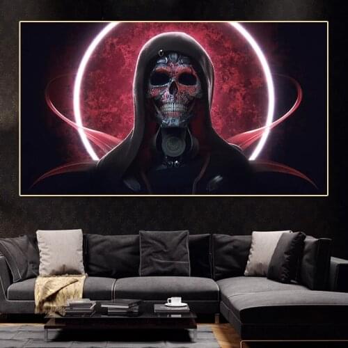New Full square 5D DIY Diamond Painting black Skull Anime Cross Stitch mosaic Rhinestone Diamond Embroidery Home decor gift P713