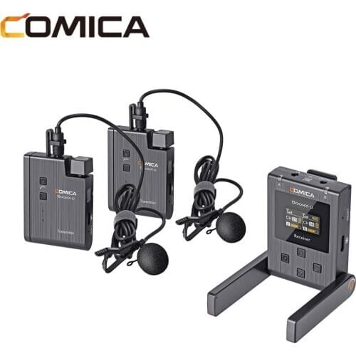 Comica BoomX-U Wireless Microphone U1 U2 Broadcasting Level Mic Mini UHF Transmitters Receiver Kit fo