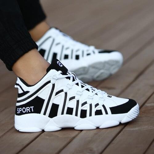 Large Size PU Leather Hard-wearing Running Shoes Men Basket Sport Homme White Sports Shoes Mens Sneakers Shoes Training A-532