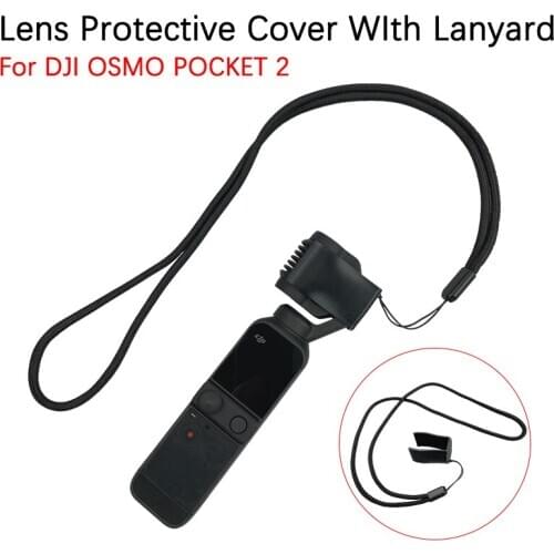 For DJI OSMO Pocket 2 Handheld Gimbal Camera Lens Protective Cover Sports Action Camera Screen Guard Cap With Lanyard Accessory