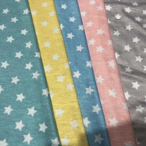 Stretchy Star Sewing Fabric t Shirt Print Jersey Fabric Thin Summer Cloth 50*150cm TJ0991