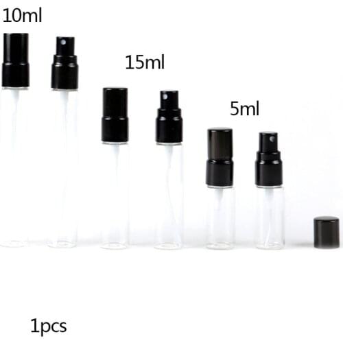 5/10/15 ml aluminum Spray Head perfume bottle cosmetic spray bottle portable empty bottle travel sub-bottle glass material
