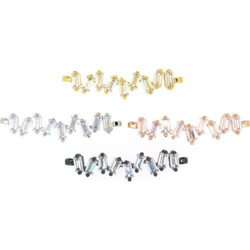 10pcs Geometry CZ Bracelet Connectors Cubic Zirconia For Jewelry Making Supplies For Jewelry Findings Components