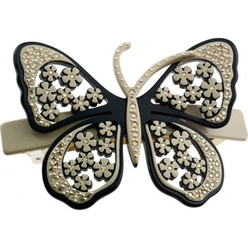 Amazing Hair Barrette - French Styles Butterfly Hair Ornament Clip for Women Lady Cellulose Acetate Hair Accessory Tiara Wedding