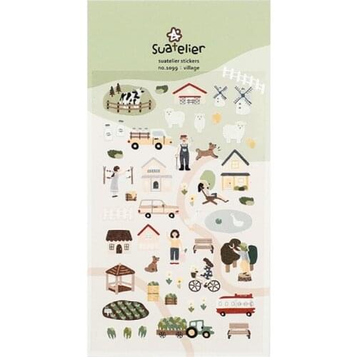 Korea Sonia Scrapbooking High Quality Paper Sticker Village Stationery DIY Decoration Home Supplies Suatelier Stickers