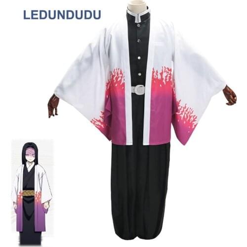Demon Slayer Kimetsu no Yaiba Cosplay Costumes Ubuyashiki Kagaya Men Uniforms Party Suit for Halloween and Cos Capes