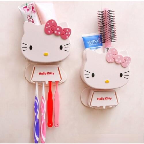 Creative Cartoon Strong Wall Suction Toothpaste Holder Toothbrush Holder Multifunctional Storage Box Bathroom Toilet Rack