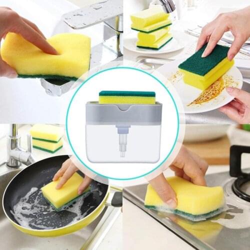 Kitchen Dishwashing Liquid Adder Thickened Cat Claw Sponge Scrubbing Dishwashing Brush Colorful Cleaning Brush