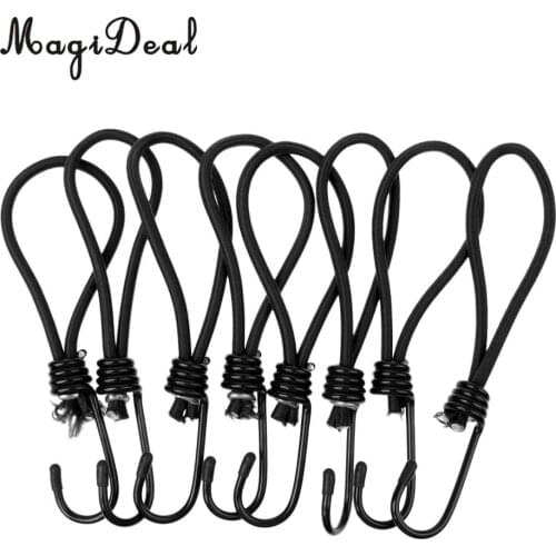 MagiDeal Professional 8Pcs Bungee Hook Tie -Tarpaulin Bungee Stretch Cord With Hook for Boating Camping Hauling Farm Application