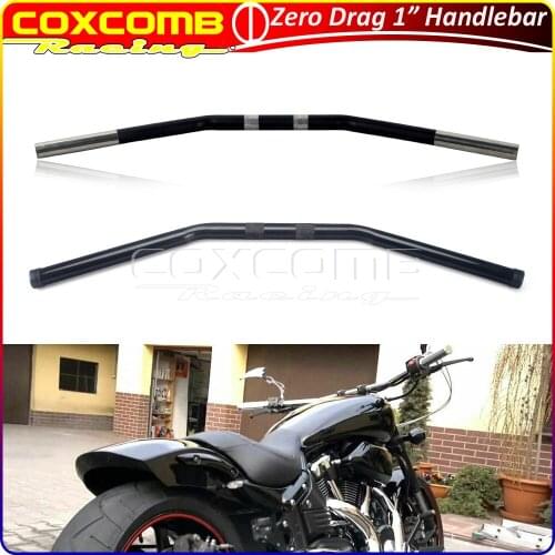 Motorcycle Black 1" Zero Drag Bar Retro Handlebar For Harley Forty Eight Iron 883 Seventy Two Sportster 1200 883 XL 2007-2020