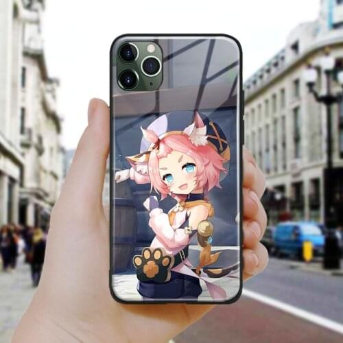 Genshin impact aesthetic art soft Silicone Glass Phone Case Cover Shell For iPhone SE 6 6s 7 8 Plus X XR XS 11 12 Mini Pro Max