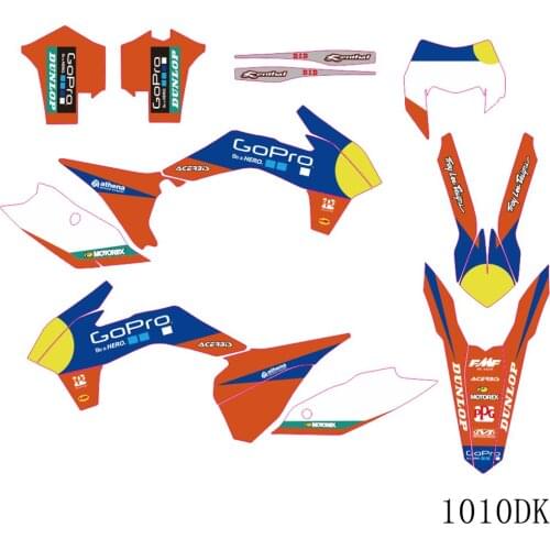 Full Graphics Decals Stickers Motorcycle Background Custom Number 3M For KTM EXC XCW XCFW 125 250 300 350 450 2014 2015 2016