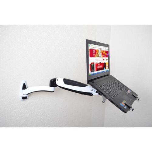 GM112WLDM Wall Mount Laptop Holder Gas Spring Arm Aluminum Alloy Full Motion 10-15 inch Laptop/Notebook Mount Support Lapdesk