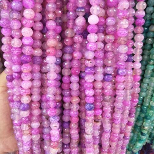 New Round Faceted Magenta Agates Beads 15" Strand 6 8 10MM Pick Size Natural Stone Beads For Jewelry Making