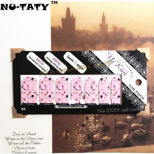 Nu-TATY Sexy Pinky High Heels Nail Sticker 14 pcs/set Waterproof Nail Decal Art Sticker Gel Polish Manicure Foils Beauty Makeup
