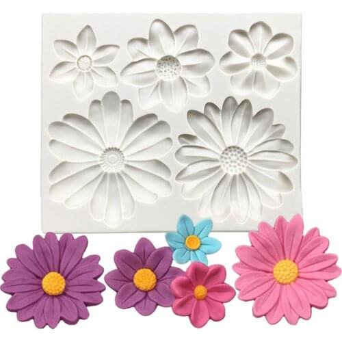Sunflower Daisy Silicone Mold Sugarcraft Chocolate Cupcake Baking Mold Fondant Cake Decorating Tools