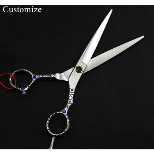 Customize professional japan 7'' Gem Pet dog grooming hair scissors pet Cutting barber dog grooming shears hairdressing scissors