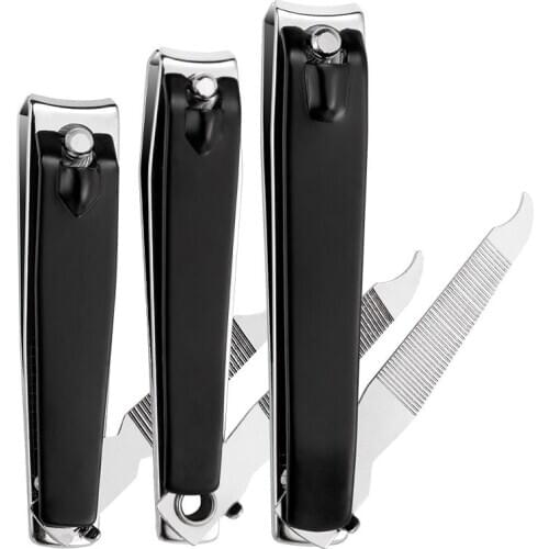 Professional Stainless Steel Nail Clipper Cutter Black Manicure Trimmer High Quality Toe Nail Clippers