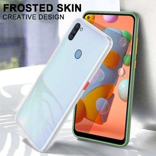Shockproof Silicone Matte Case For Samsung Galaxy A11 2020 soft edge Back Hard phone Cover for galax a11 a 11 a115f armor shell