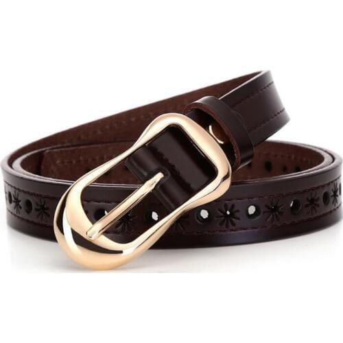 ZPXHYH Fashion Female Famous Brand Designer Belts Women Embossed Popular Woman Belt Day buckle leisure real leather cowhide belt