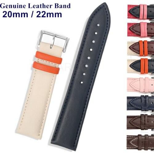 New Genuine Leather Watch Band for Samsung Galaxy Watch Active 2 Strap Gear S3 20mm 22mm Watch Strap for Huawei Watch GT 2 3