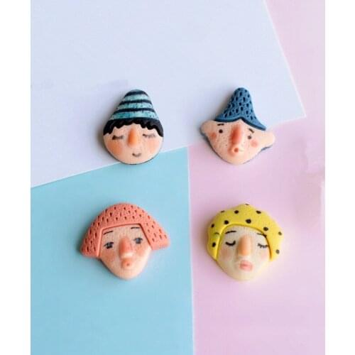 10 PCS Lovely Head Portrait Rabbit DIY Handmade Resin Earrings Hair Accessories For Jewelry Making