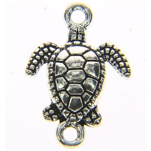 Tibetan silver plated sea turtle charm pendants 20pcs EF3537