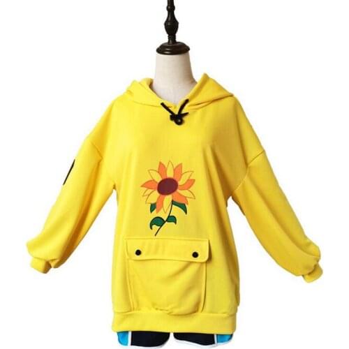 Anime WONDER EGG PRIORITY Ohto Ai Hoodie Unisex Yellow Loose Style Pullover Ai Sweatshirt Cosplay Outfits
