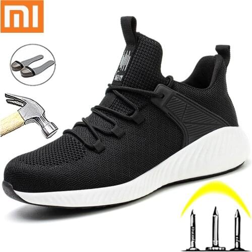 Xiaomi Mijia Safety Shoes Anti-smash & Anti-puncture Lightweight & breathable Work Shoes Pure Color Fashion Casual Shoes
